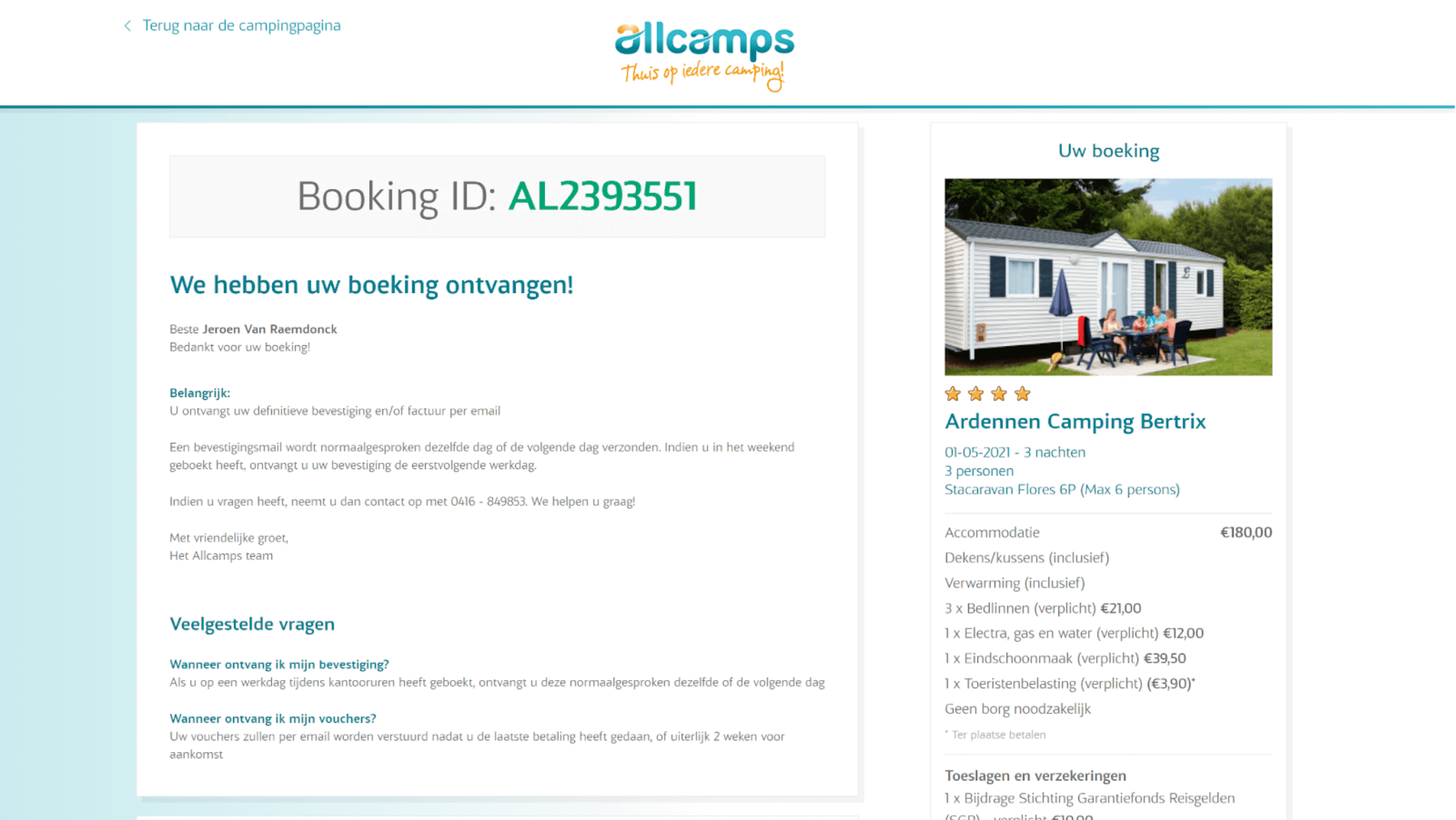 bevestiging reservatie allcamps bevestiging reservatie allcamps