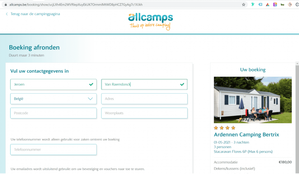 boekingsproces Allcamps boekingsproces allcamps