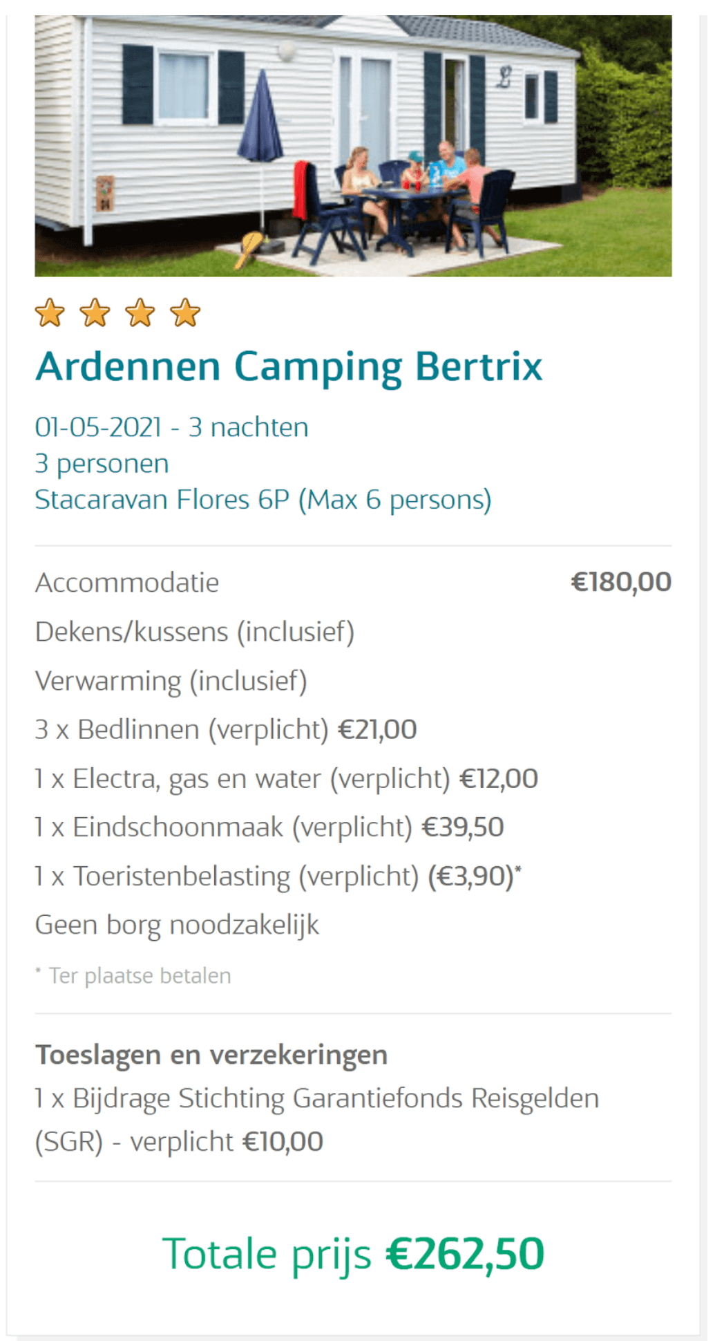 uiteindelijke bevestiging na het boeken bij allcamps bevestiging na aankoop bij allcamps